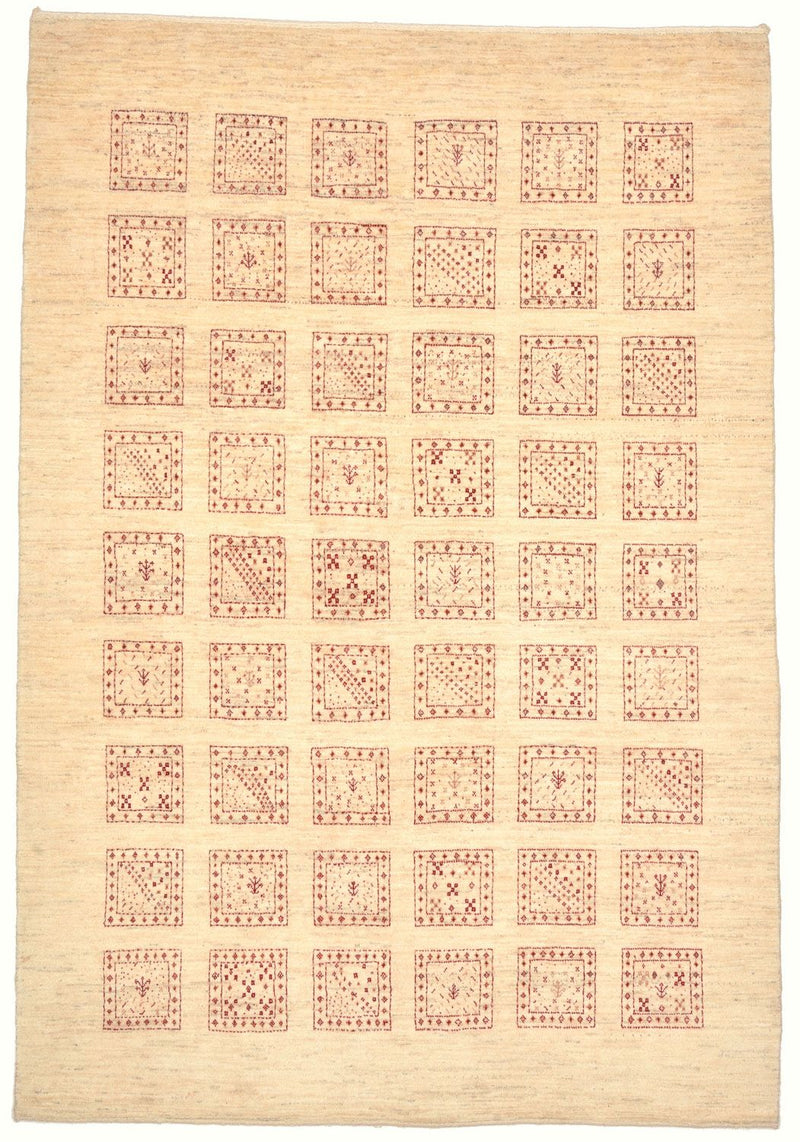 Gabbeh Teppich - Loribaft Perser 211 x 141 cm - beige
