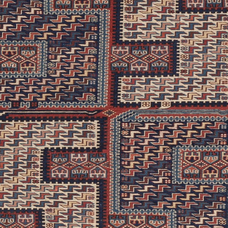 Kelim Teppich - Oriental - Soumak - 208 x 165 cm - dunkelbeige