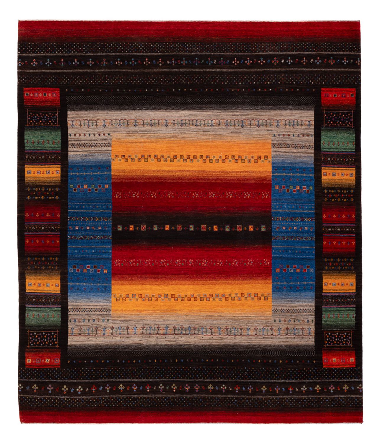 Gabbeh Teppich - Loribaft Indus - 304 x 257 cm - mehrfarbig