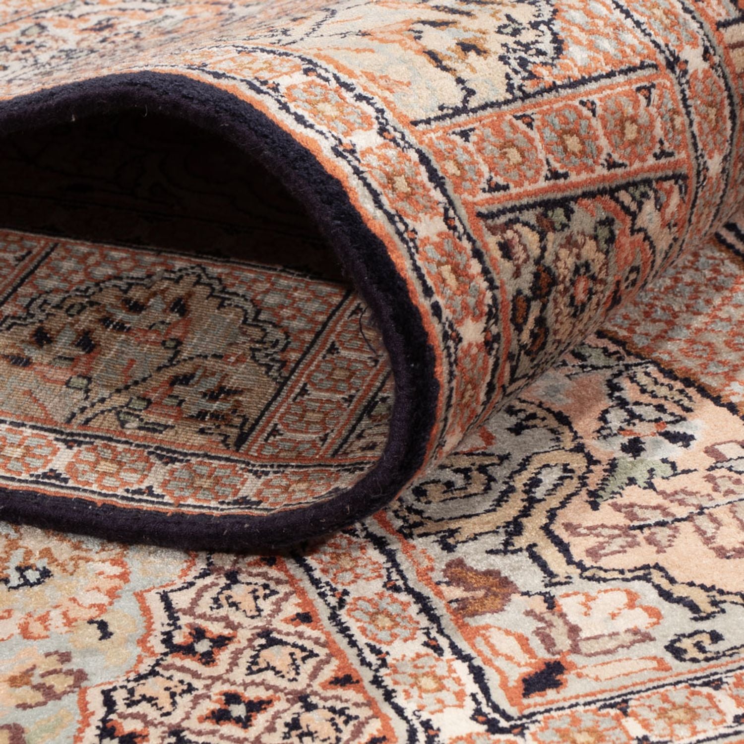 Läufer Seiden - Kaschmir Seide - 236 x 80 cm - dunkelbeige