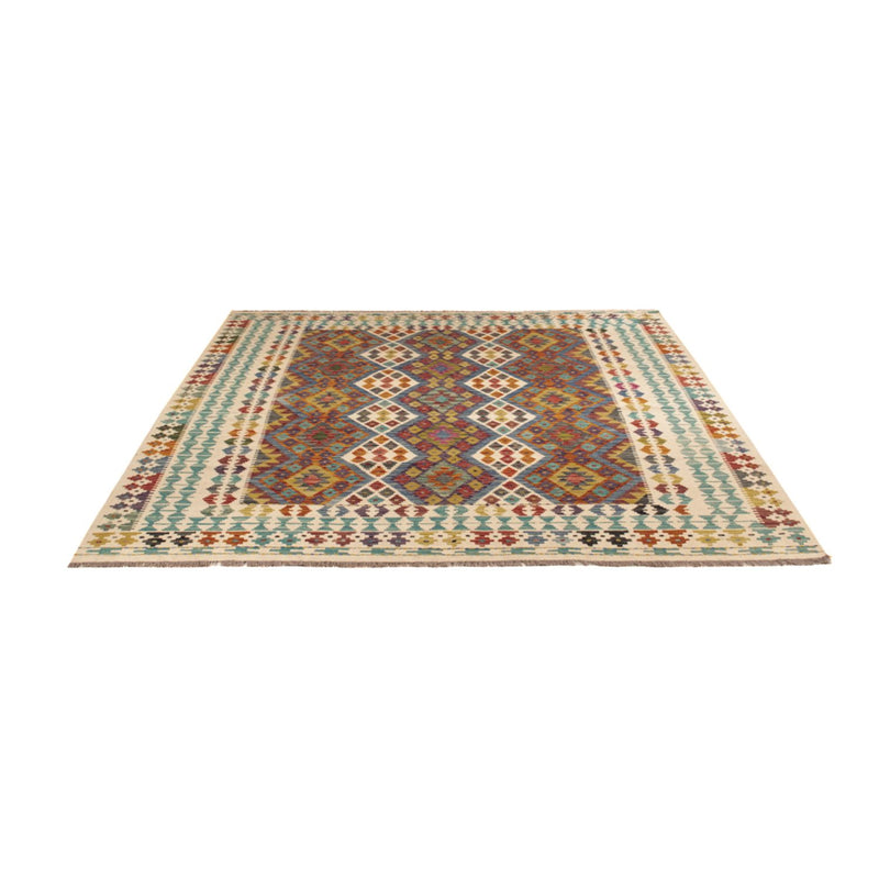Kelim Teppich - Splash quadratisch  - 207 x 203 cm - mehrfarbig