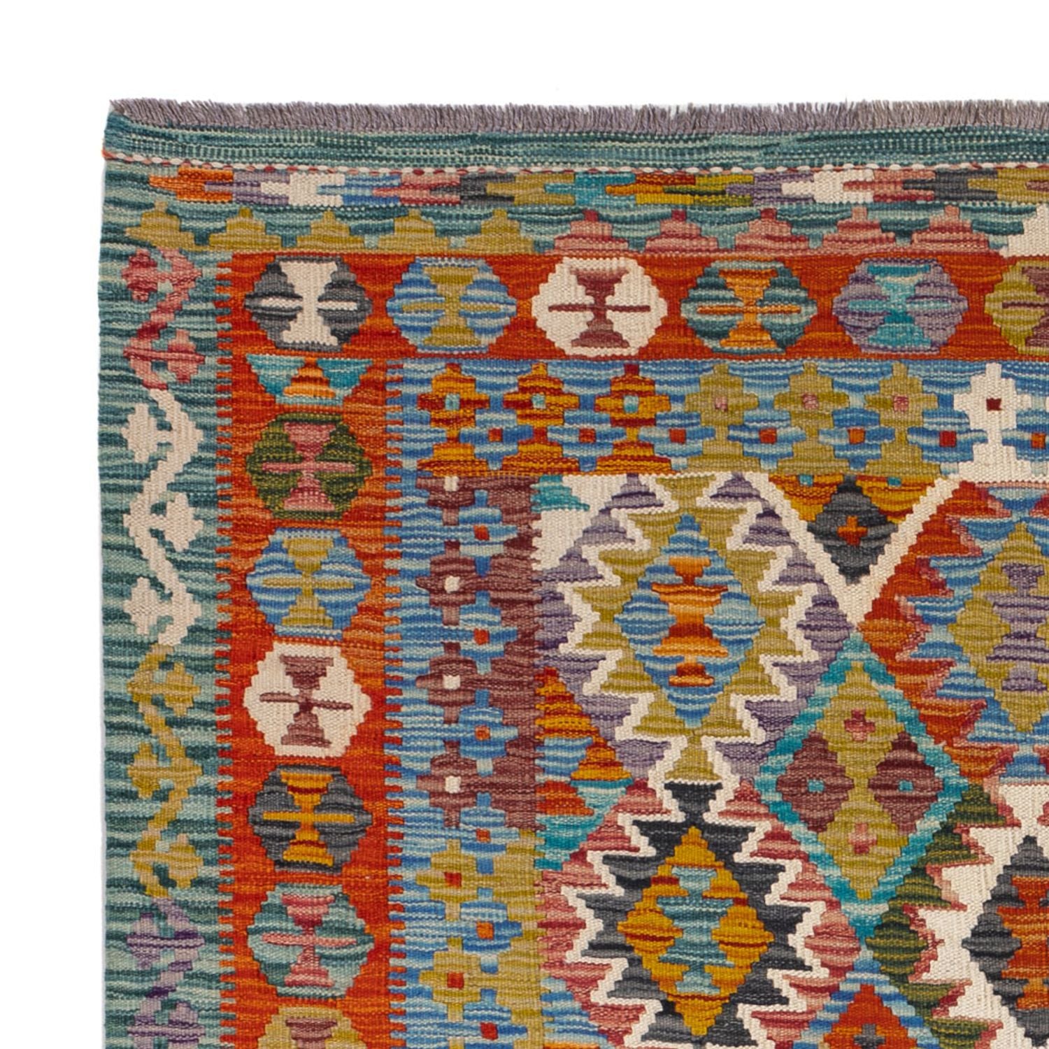 Kelim Teppich - Splash quadratisch  - 154 x 152 cm - mehrfarbig
