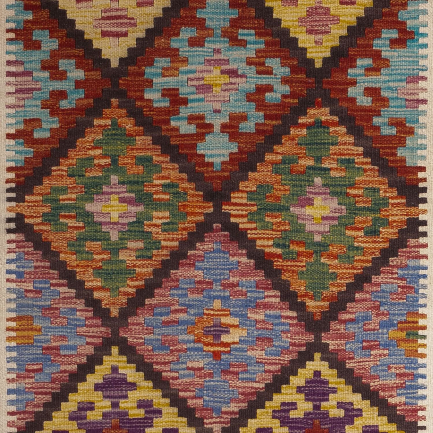 Läufer Kelim - Splash - 199 x 101 cm - mehrfarbig