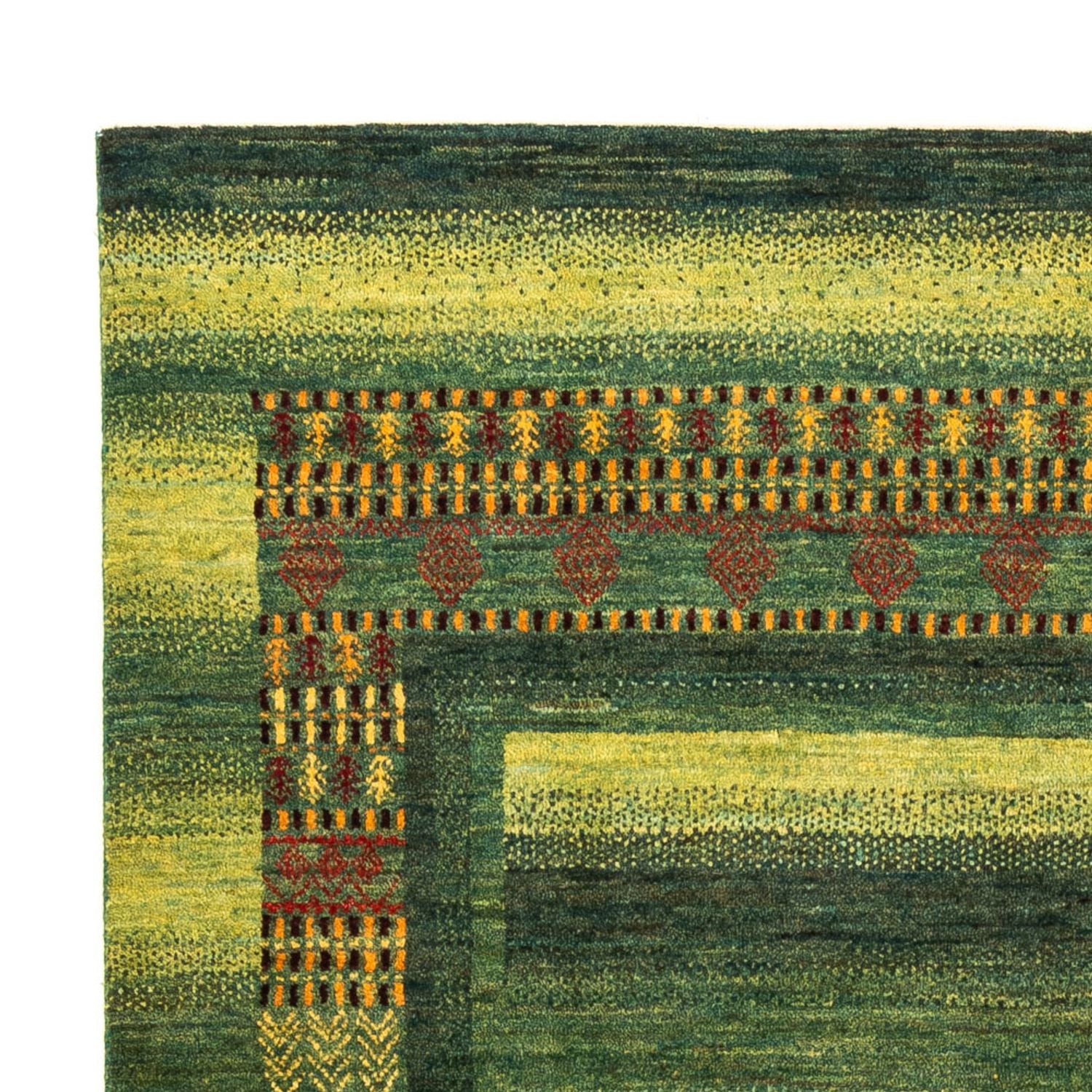 Gabbeh Teppich - Loribaft Perser - Royal - 216 x 157 cm - grün