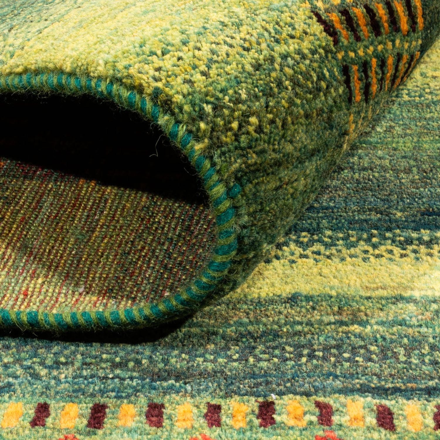 Gabbeh Teppich - Loribaft Perser - Royal - 216 x 157 cm - grün