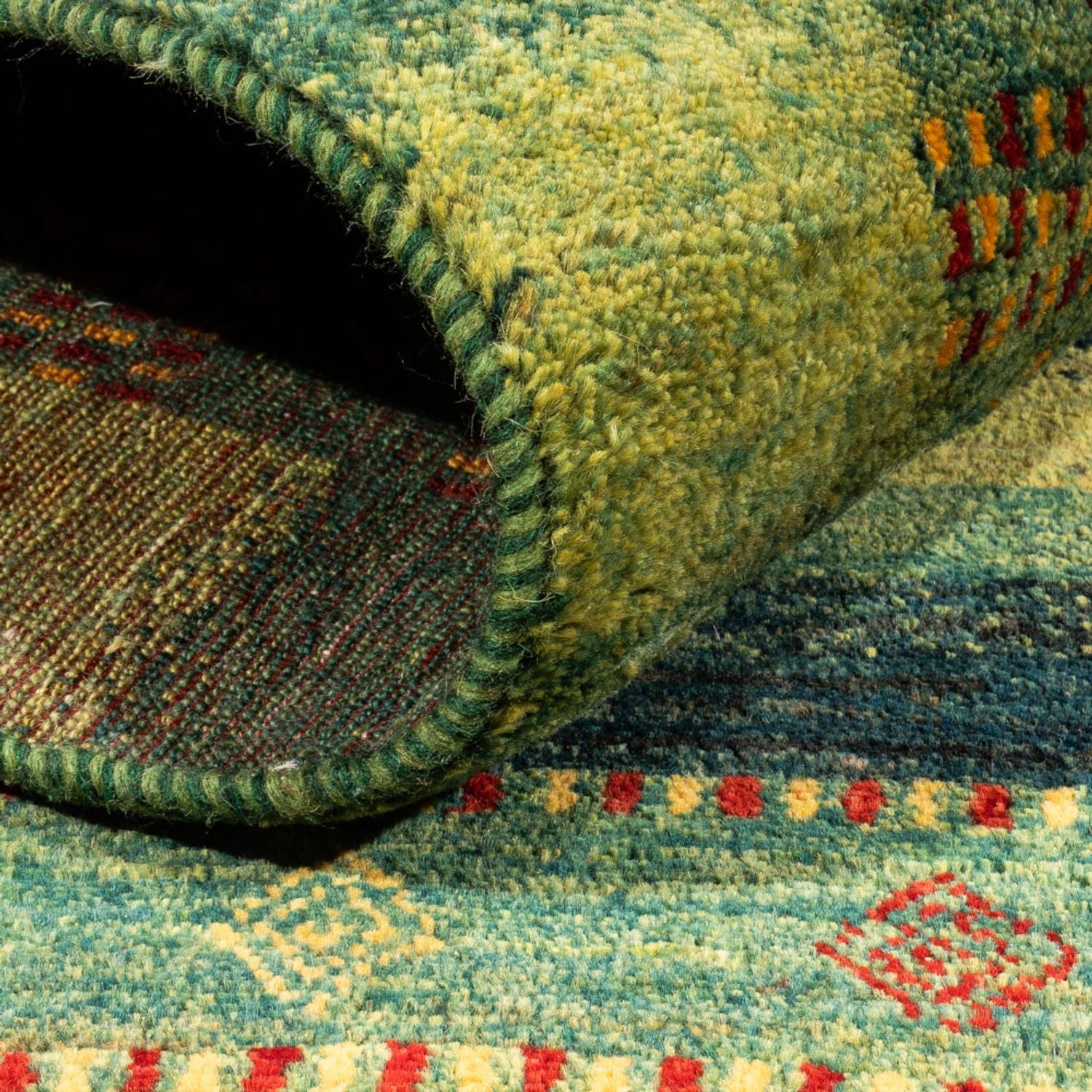 Gabbeh Teppich - Loribaft Perser - Royal - 206 x 152 cm - grün