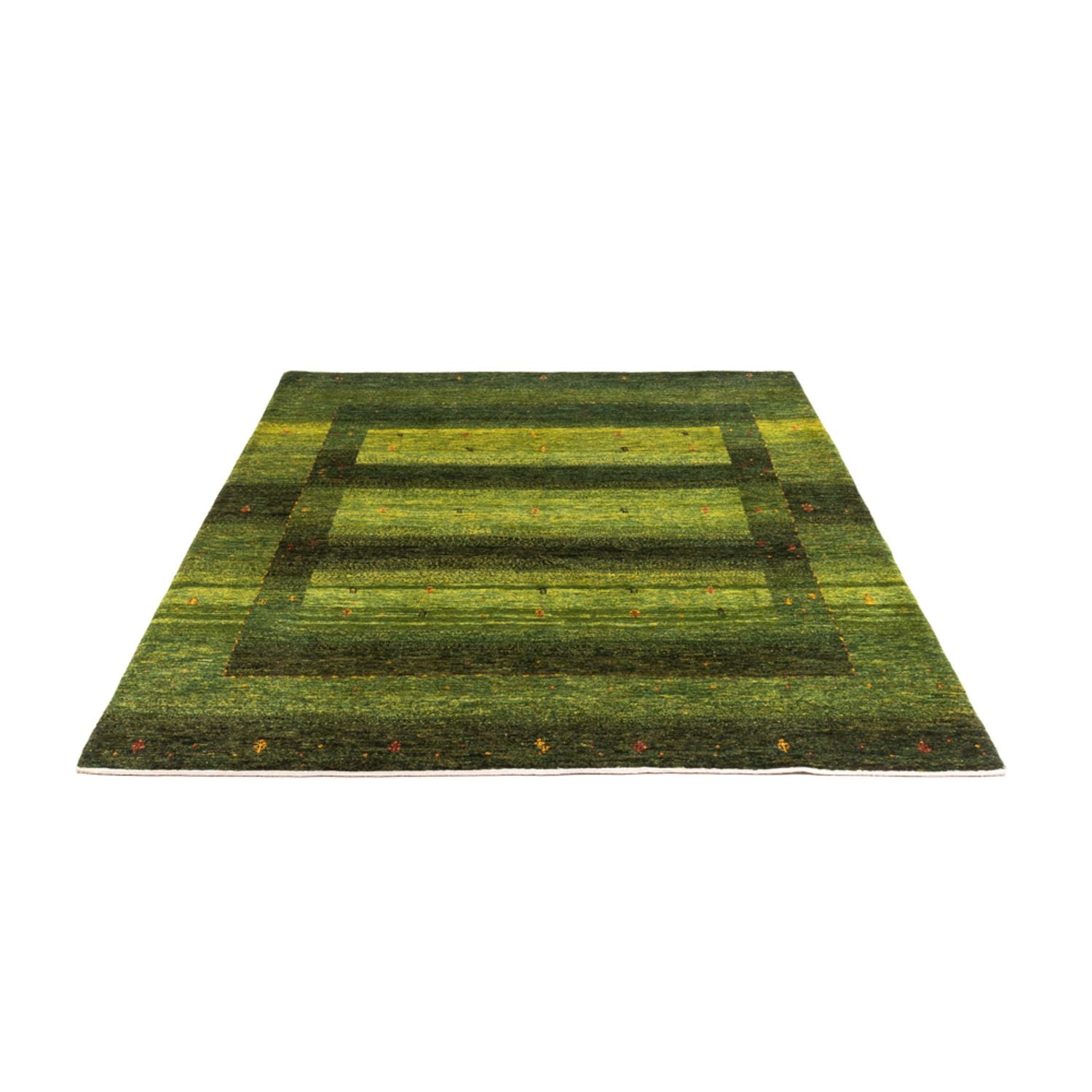 Gabbeh Teppich - Loribaft Perser - 200 x 159 cm - grün