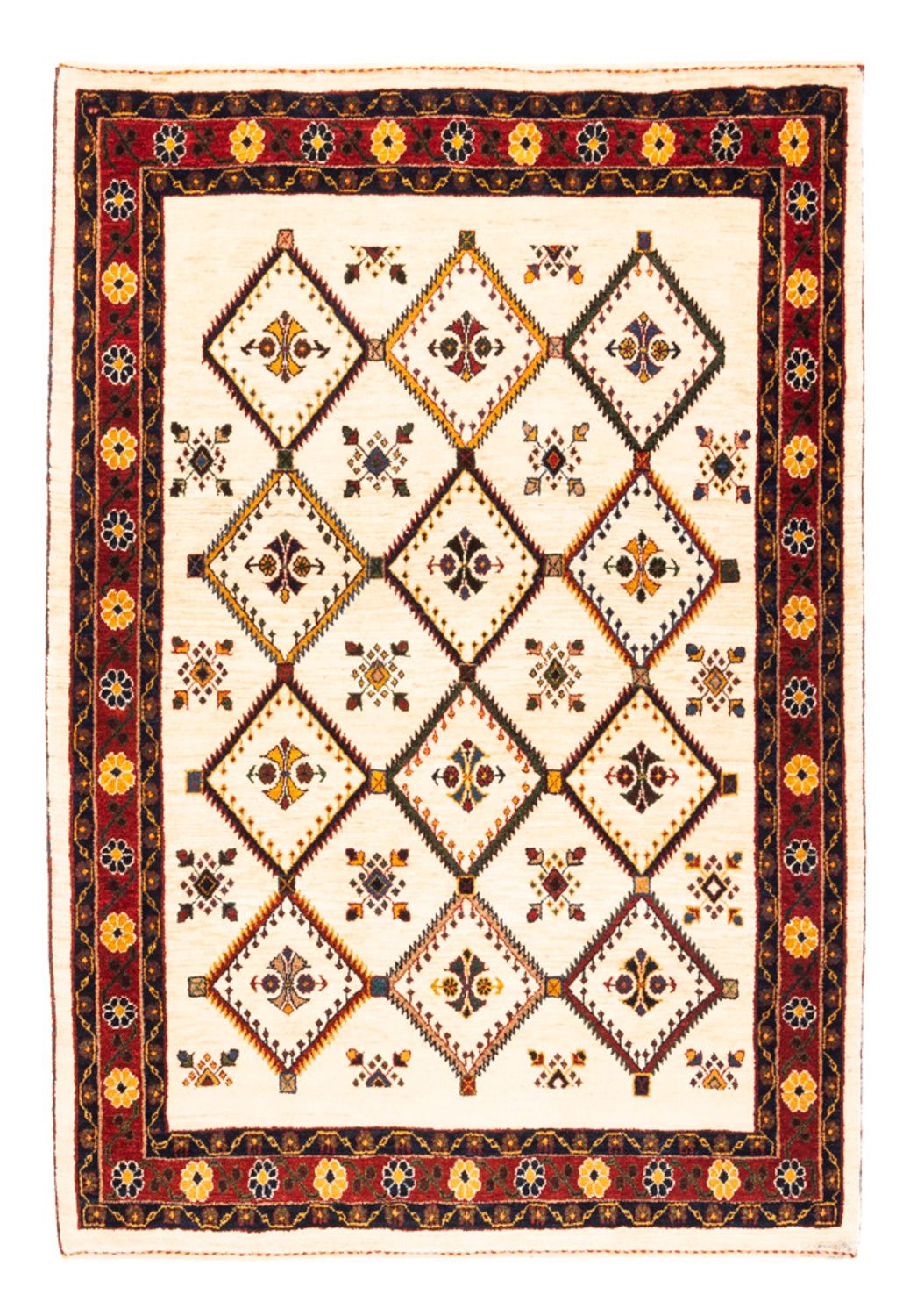 Gabbeh Teppich - Perser - 155 x 114 cm - creme