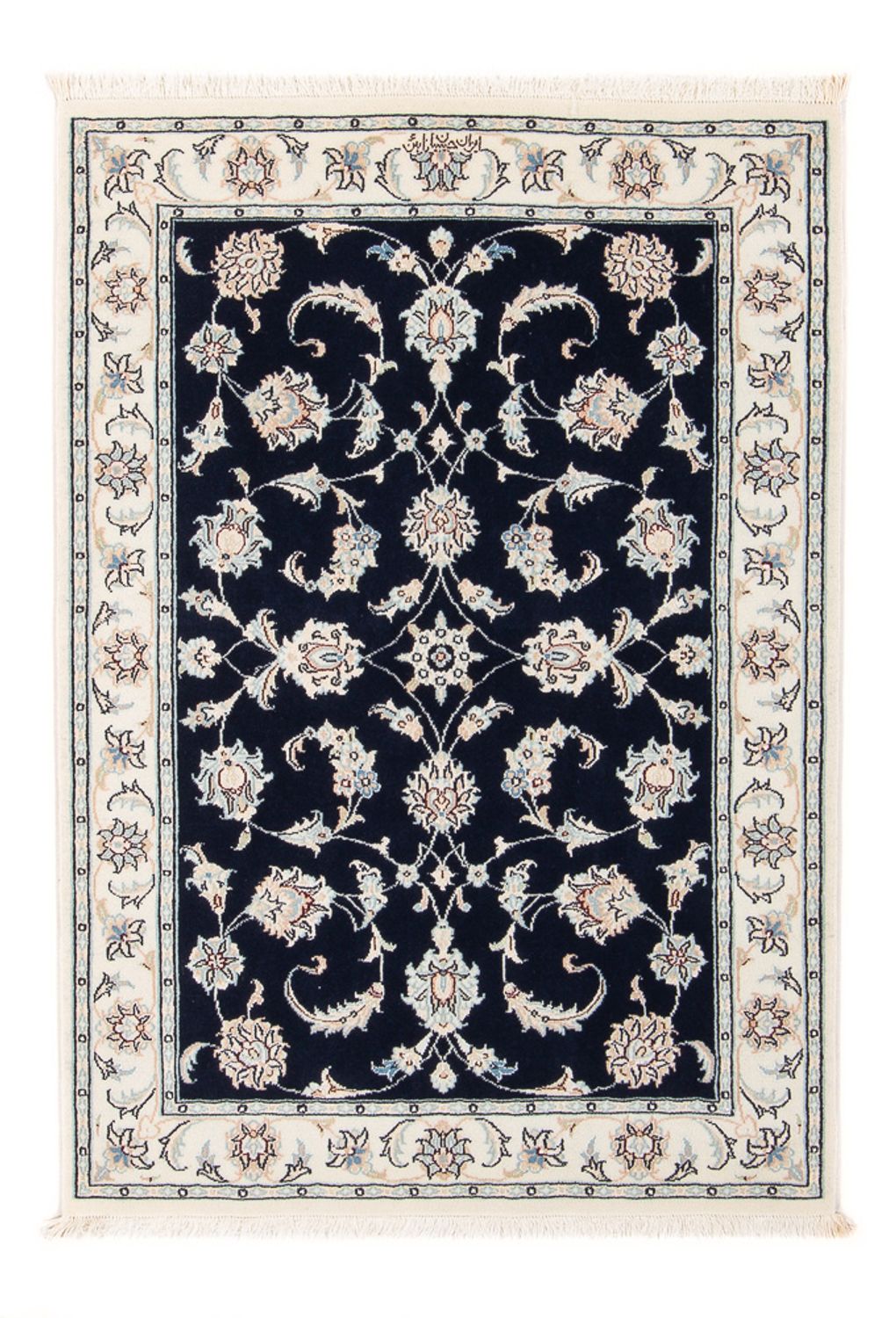 Perserteppich - Nain - Premium - 118 x 81 cm - dunkelblau