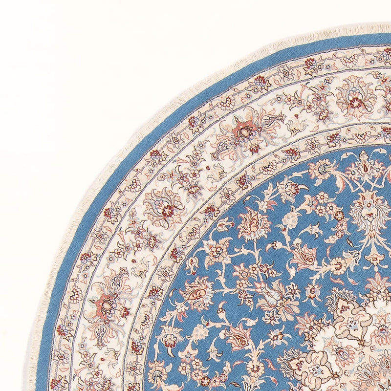 Perserteppich - Täbriz - Royal rund  - 200 x 200 cm - blau
