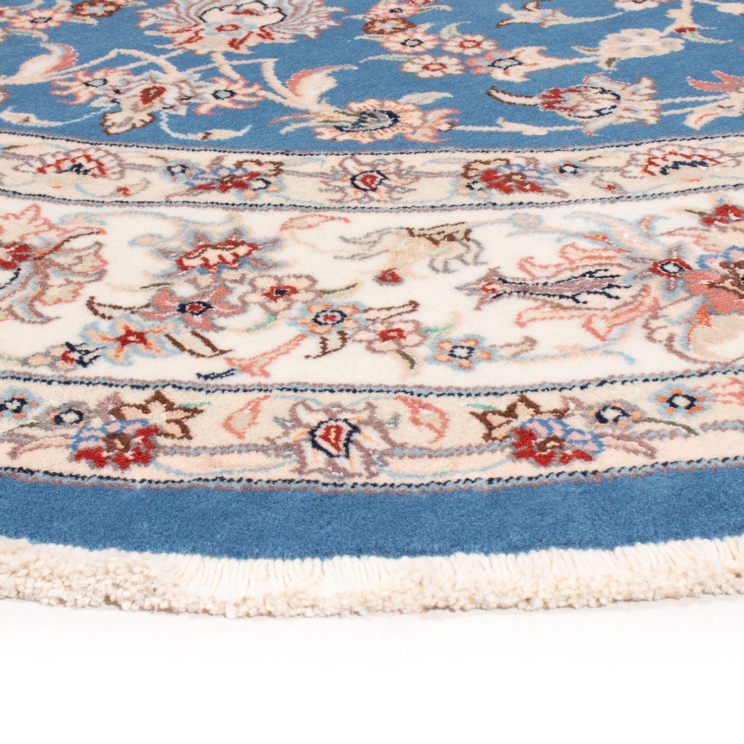 Perserteppich - Täbriz - Royal rund  - 200 x 200 cm - blau