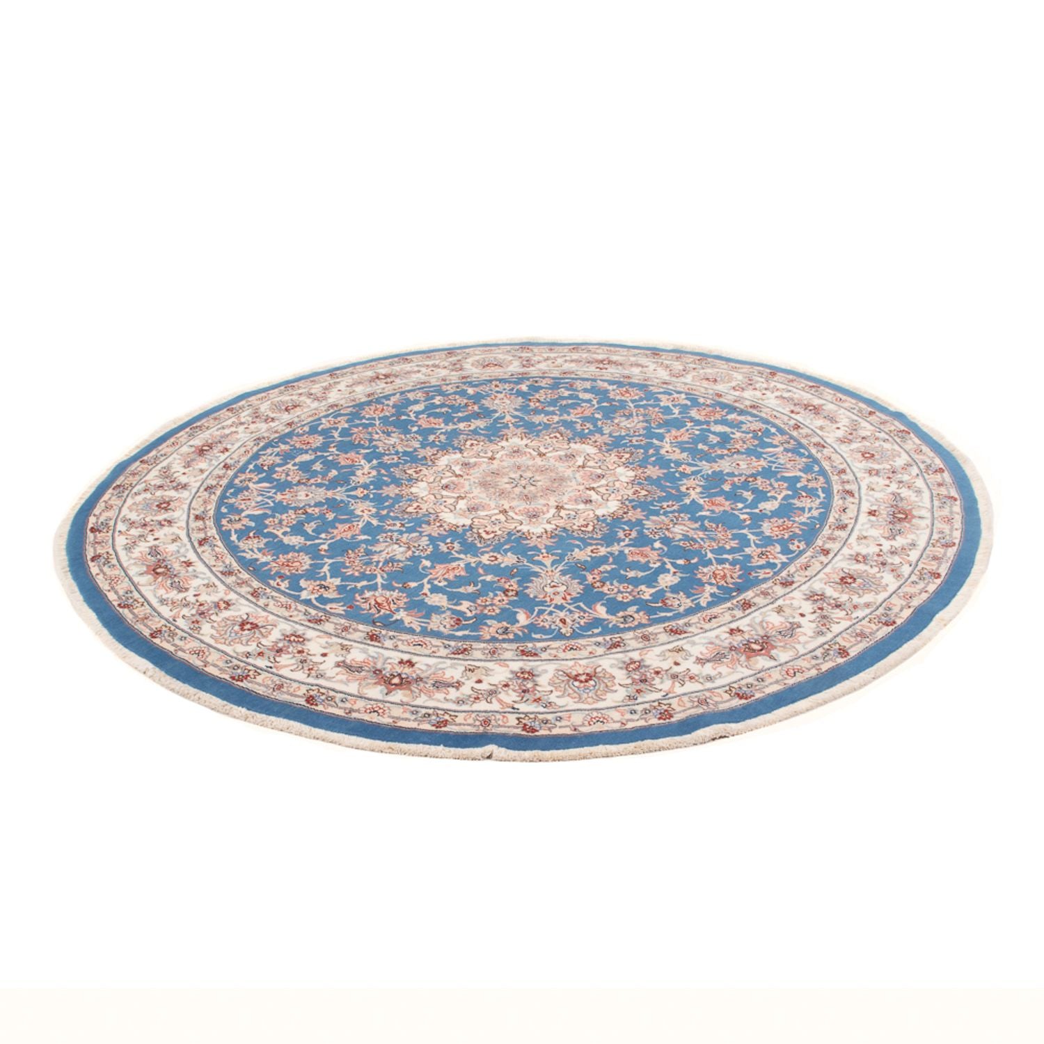 Perserteppich - Täbriz - Royal rund  - 200 x 200 cm - blau