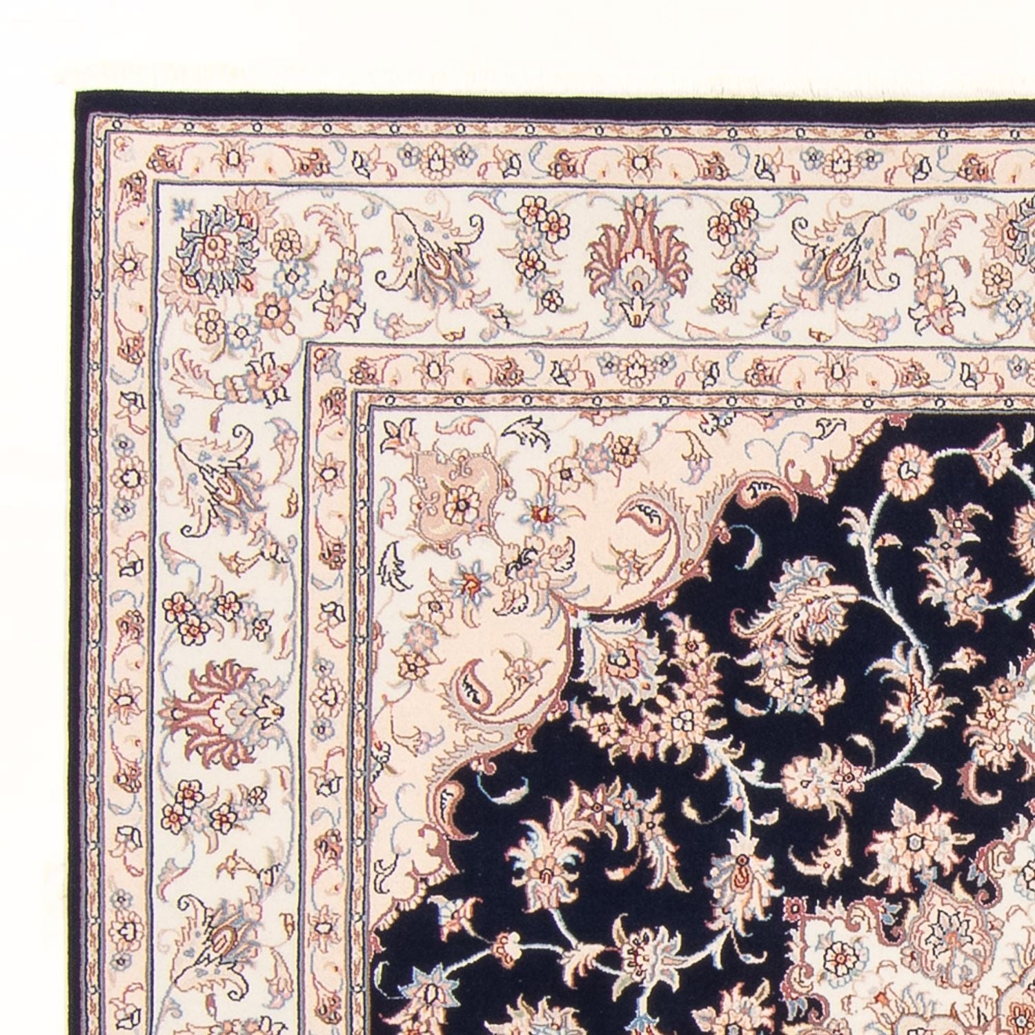Perserteppich - Täbriz - Royal - 220 x 198 cm - dunkelblau