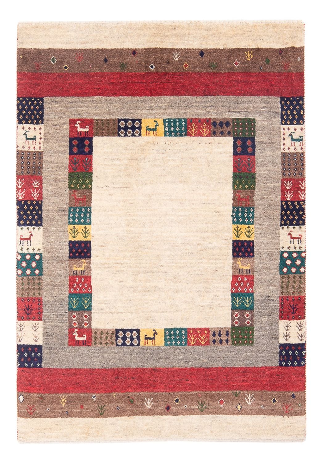 Gabbeh Teppich - Loribaft Perser - 122 x 83 cm - mehrfarbig