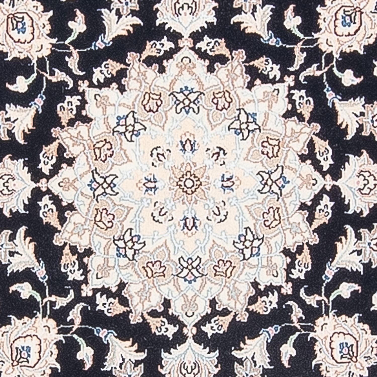 Perserteppich - Nain - Premium rund  - 105 x 104 cm - dunkelblau