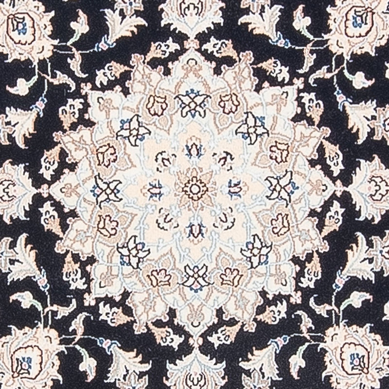 Perserteppich - Nain - Premium rund  - 105 x 104 cm - dunkelblau