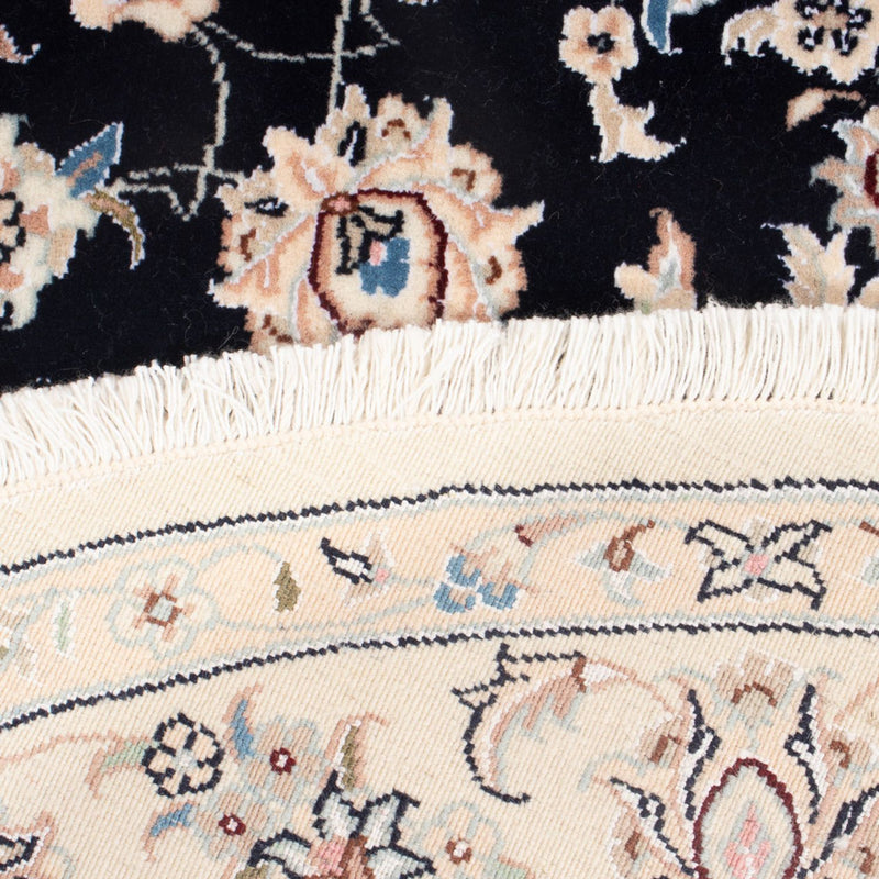 Perserteppich - Nain - Premium rund  - 105 x 104 cm - dunkelblau