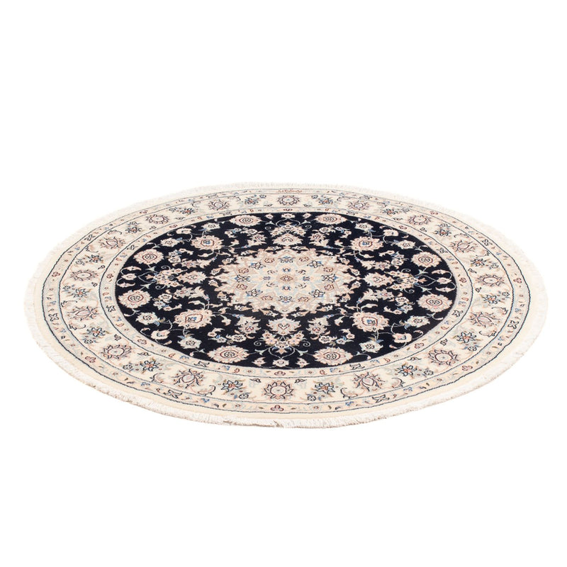 Perserteppich - Nain - Premium rund  - 105 x 104 cm - dunkelblau