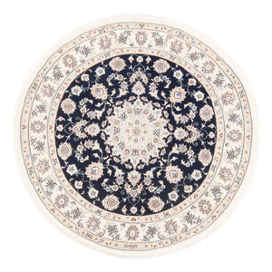 Perserteppich - Nain - Premium rund  - 111 x 105 cm - dunkelblau