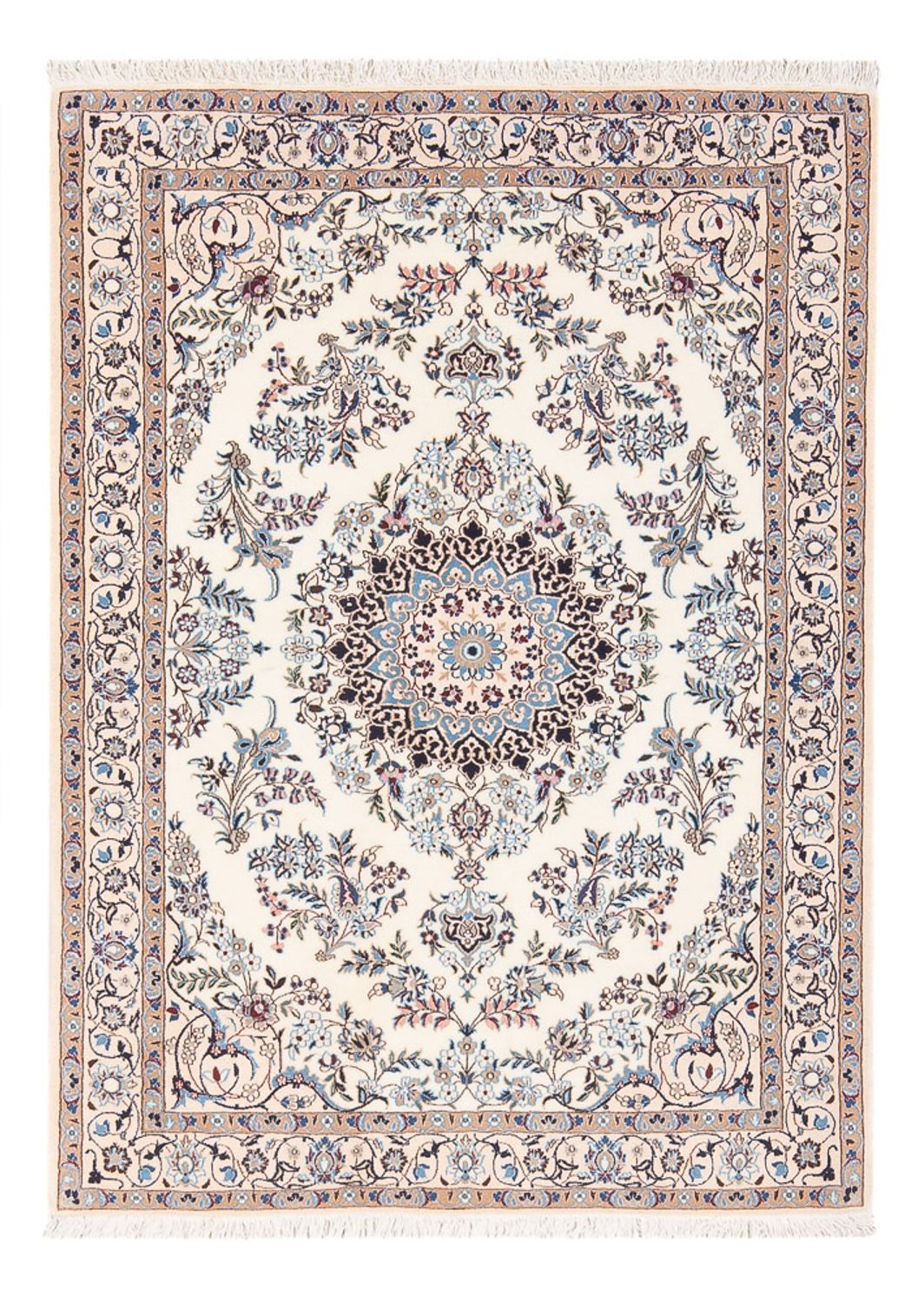 Perserteppich - Nain - Premium - 132 x 98 cm - creme