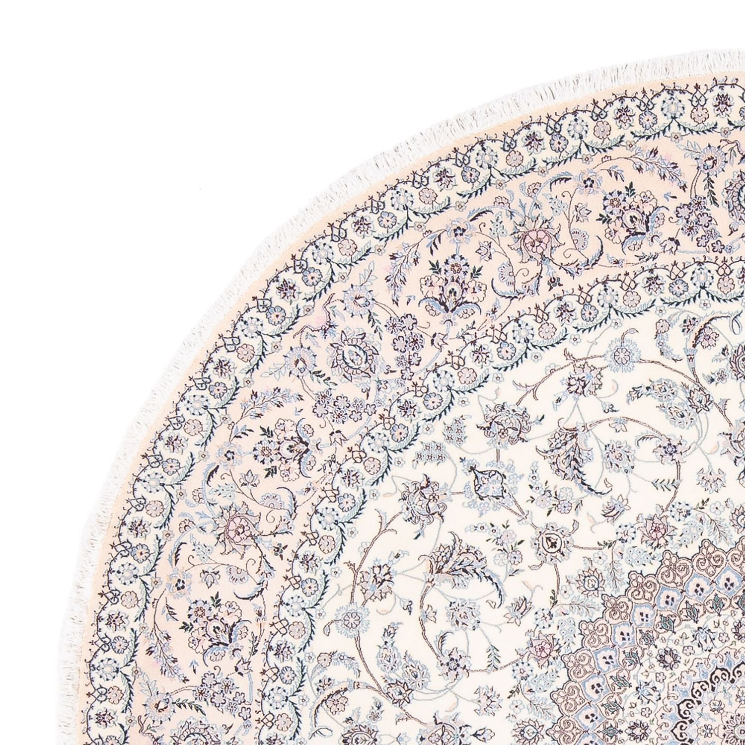 Perserteppich - Nain - Premium rund  - 247 x 247 cm - creme