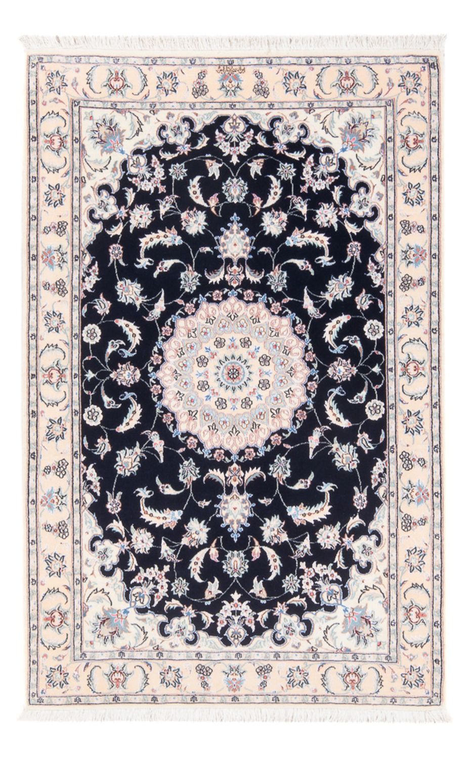Perserteppich - Nain - Premium - 141 x 93 cm - dunkelblau