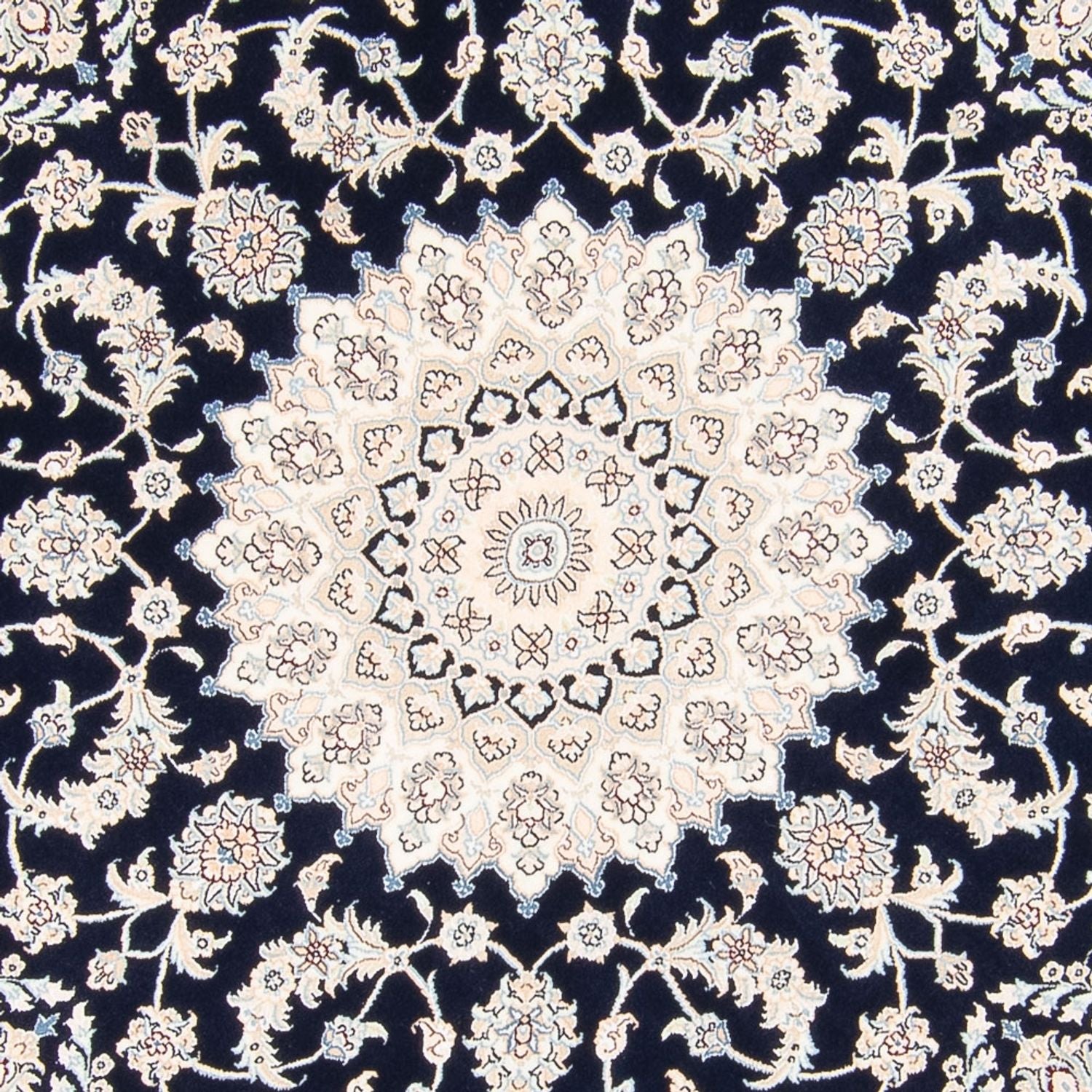 Perserteppich - Nain rund  - 200 x 200 cm - dunkelblau