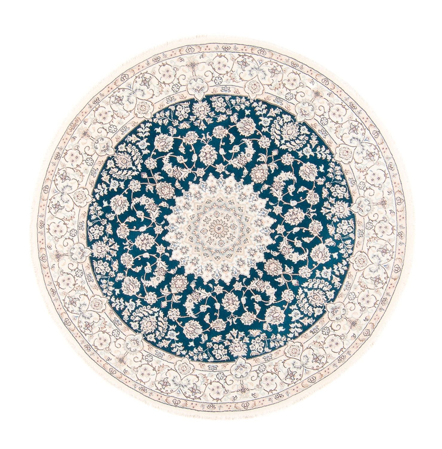 Perserteppich - Nain rund  - 200 x 200 cm - blau