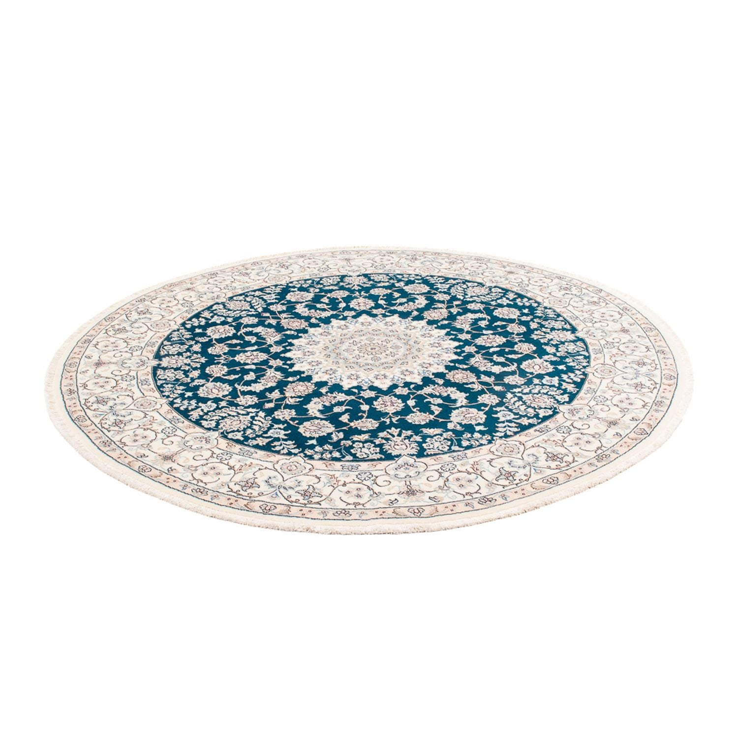 Perserteppich - Nain rund  - 200 x 200 cm - blau