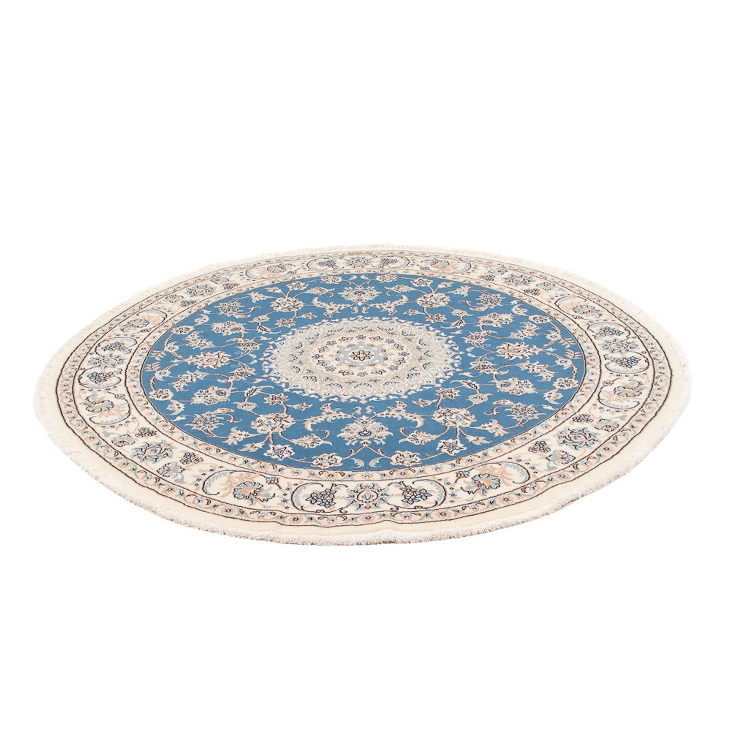 Perserteppich - Nain - Premium rund  - 152 x 150 cm - blau