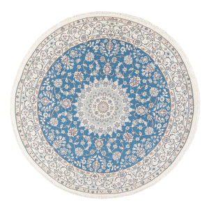 Perserteppich - Nain - Premium rund  - 157 x 150 cm - blau