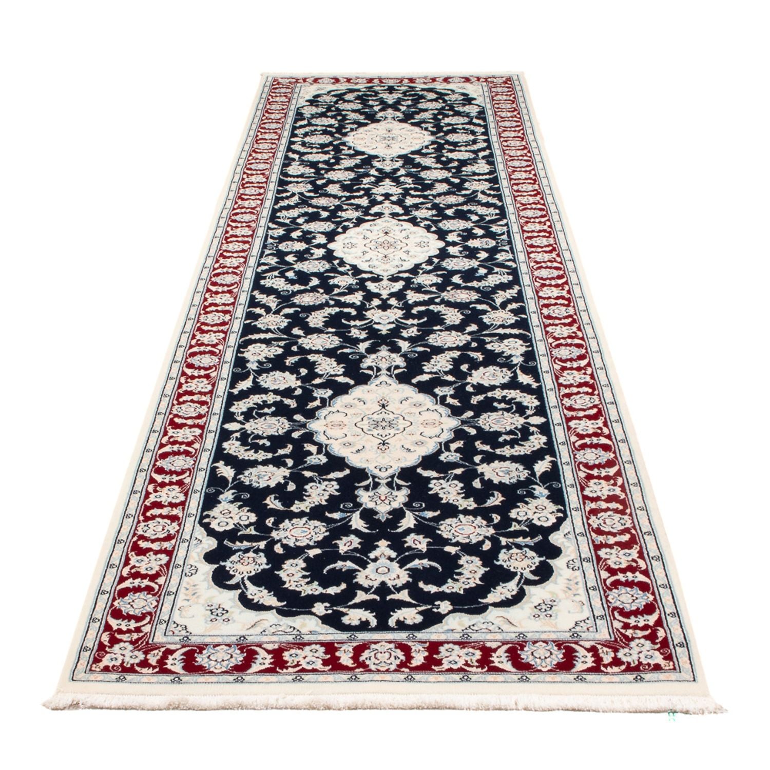 Läufer Perser - Nain - Premium - 347 x 87 cm - dunkelblau
