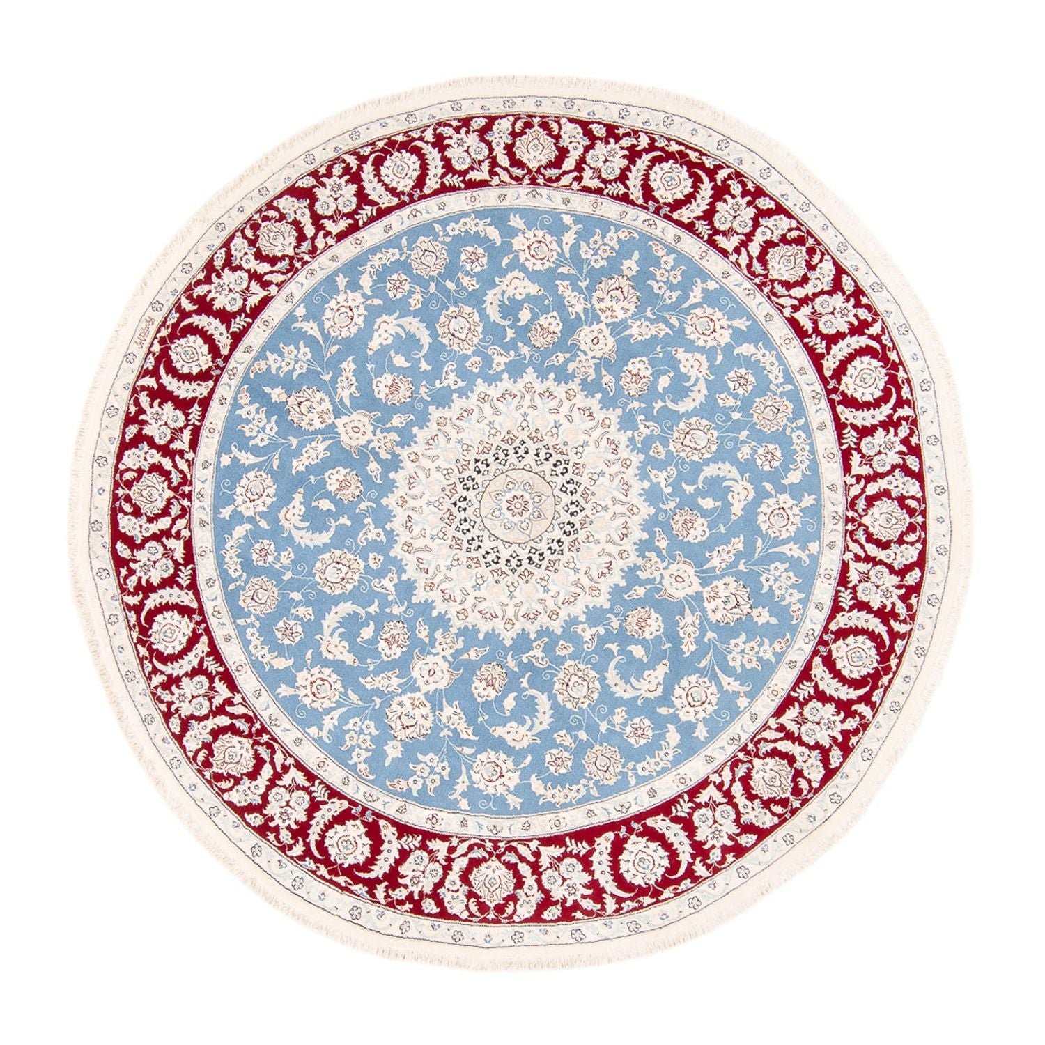Perserteppich - Nain rund  - 200 x 200 cm - hellblau