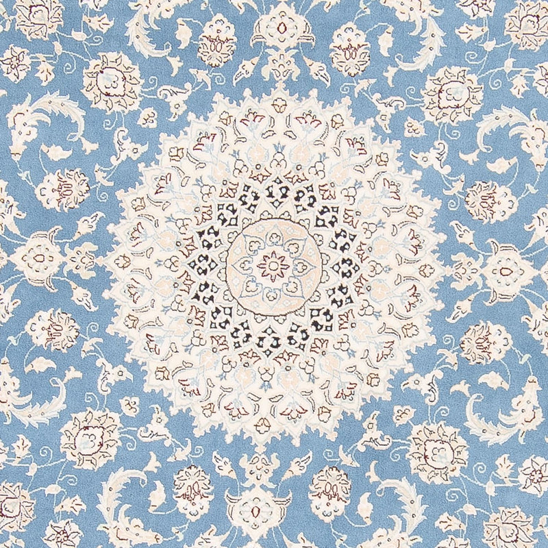 Perserteppich - Nain rund  - 200 x 200 cm - hellblau