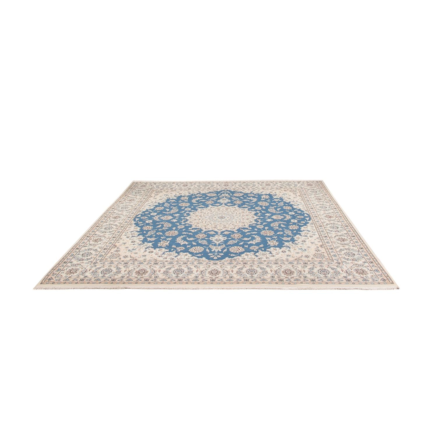 Perserteppich - Nain quadratisch  - 252 x 248 cm - hellblau