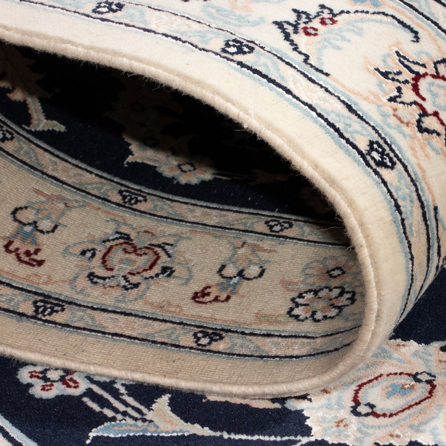 Läufer Perser - Nain - Premium - 346 x 88 cm - dunkelblau