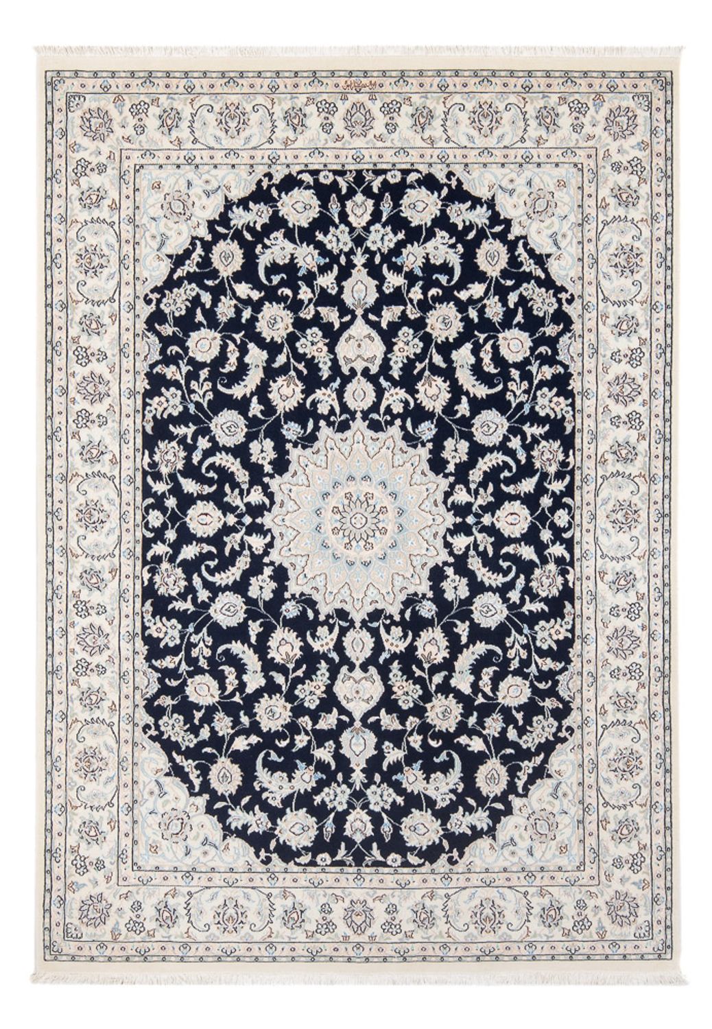 Perserteppich - Nain - Premium - 205 x 148 cm - dunkelblau