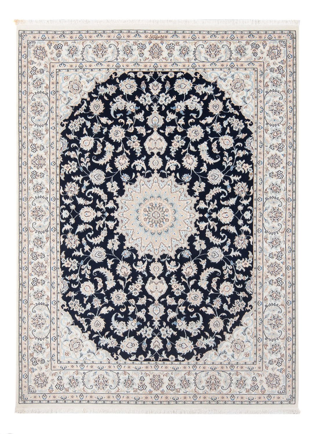 Perserteppich - Nain - Premium - 198 x 150 cm - dunkelblau
