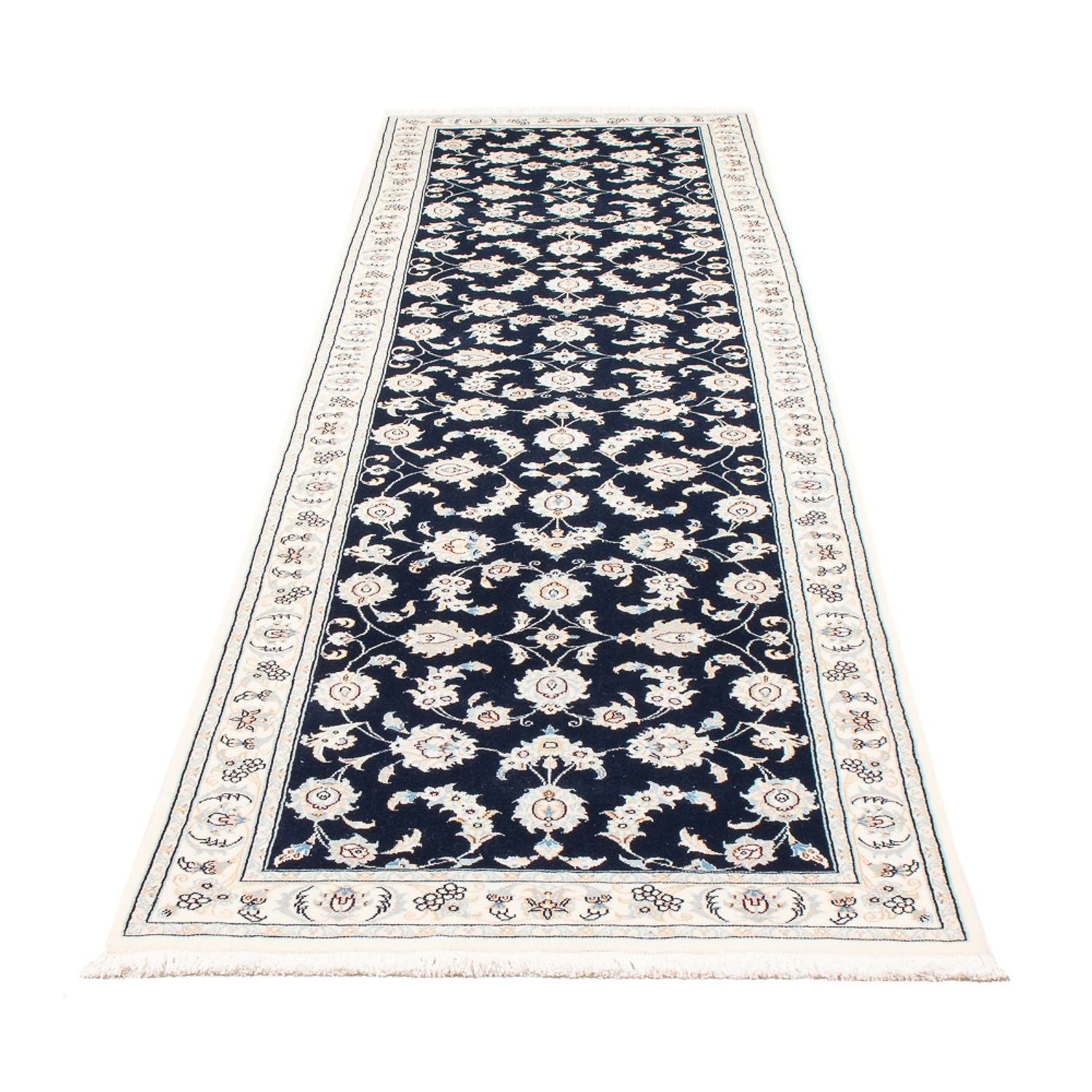 Läufer Perser - Nain - Premium - 304 x 81 cm - dunkelblau