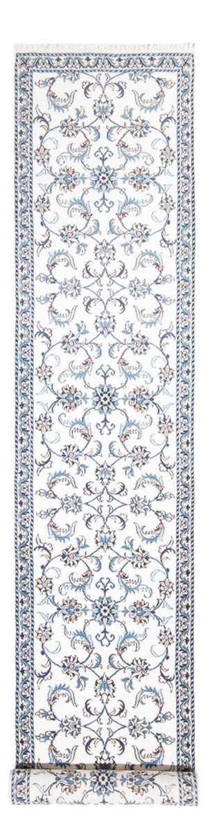 Läufer Perser - Nain - 393 x 77 cm - silber