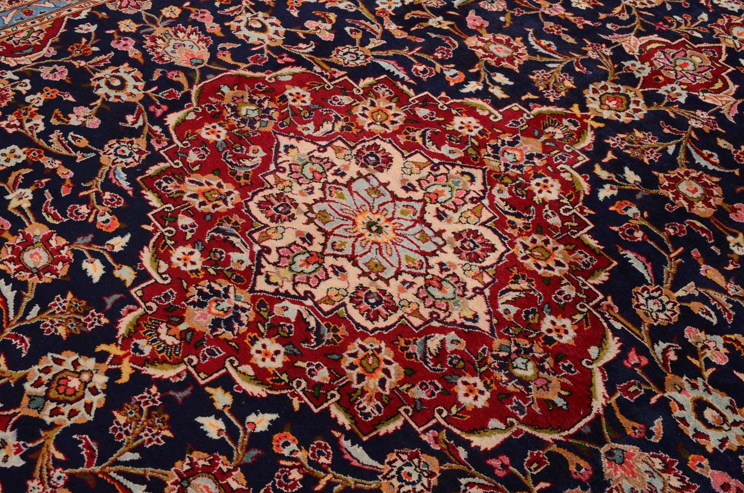 Perserteppich - Keshan 403 x 290 cm - blau