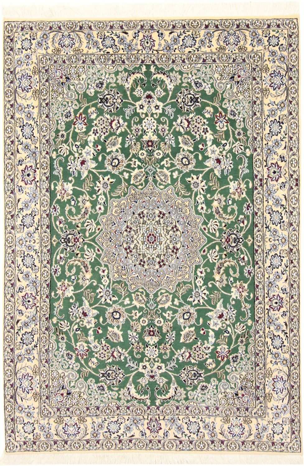 Perserteppich - Nain - Royal - 198 x 130 cm - grün