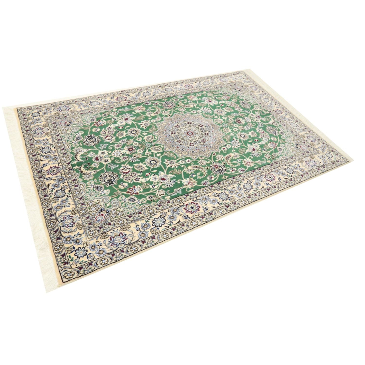 Perserteppich - Nain - Royal - 198 x 130 cm - grün
