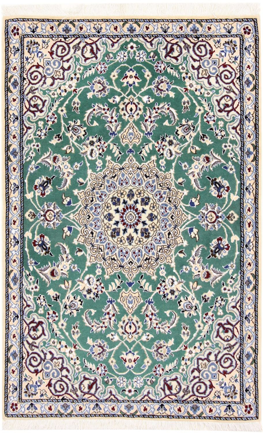 Perserteppich - Nain - Royal - 139 x 89 cm - grün