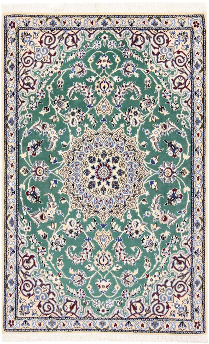 Perserteppich - Nain - Royal - 139 x 89 cm - grün
