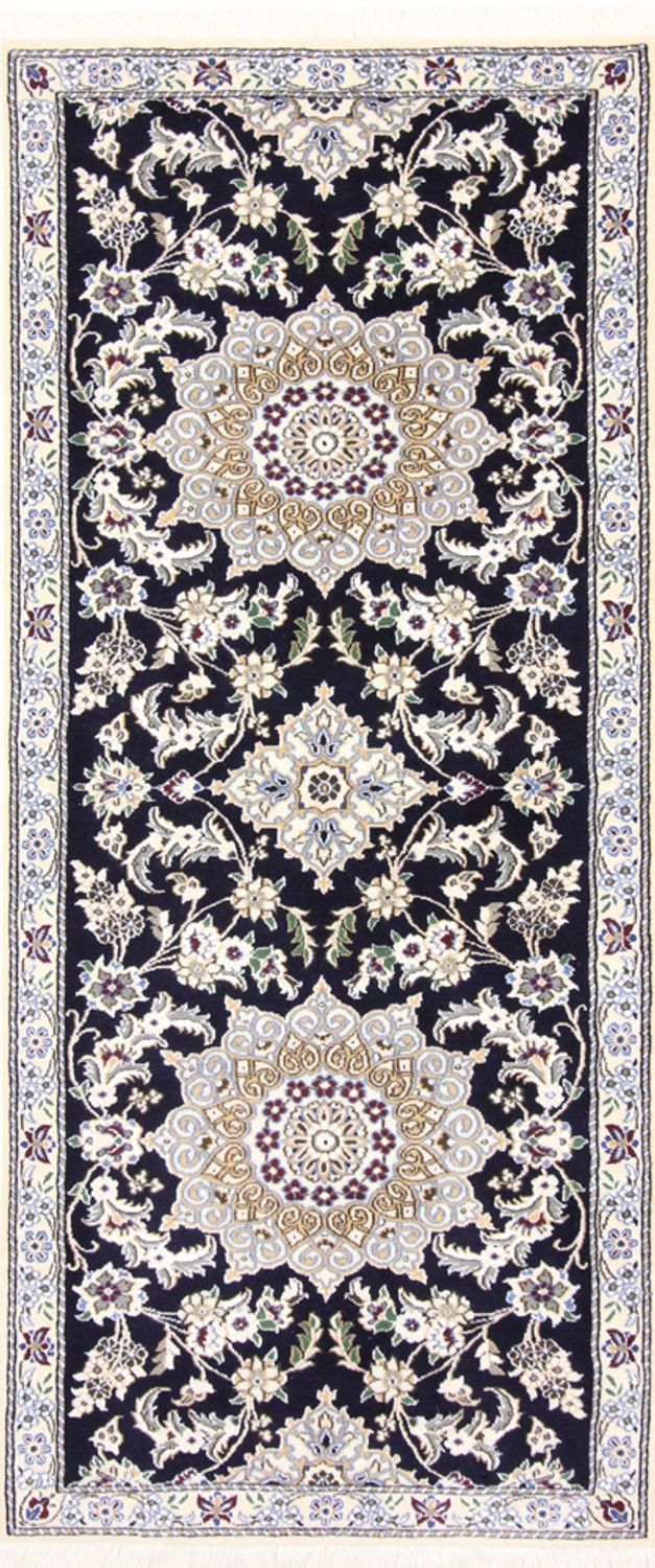 Läufer Perser - Nain - Royal - 195 x 84 cm - dunkelblau