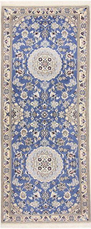 Läufer Perser - Nain - Royal - 198 x 83 cm - blau
