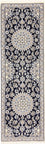 Läufer Perser - Nain - Royal - 196 x 61 cm - dunkelblau