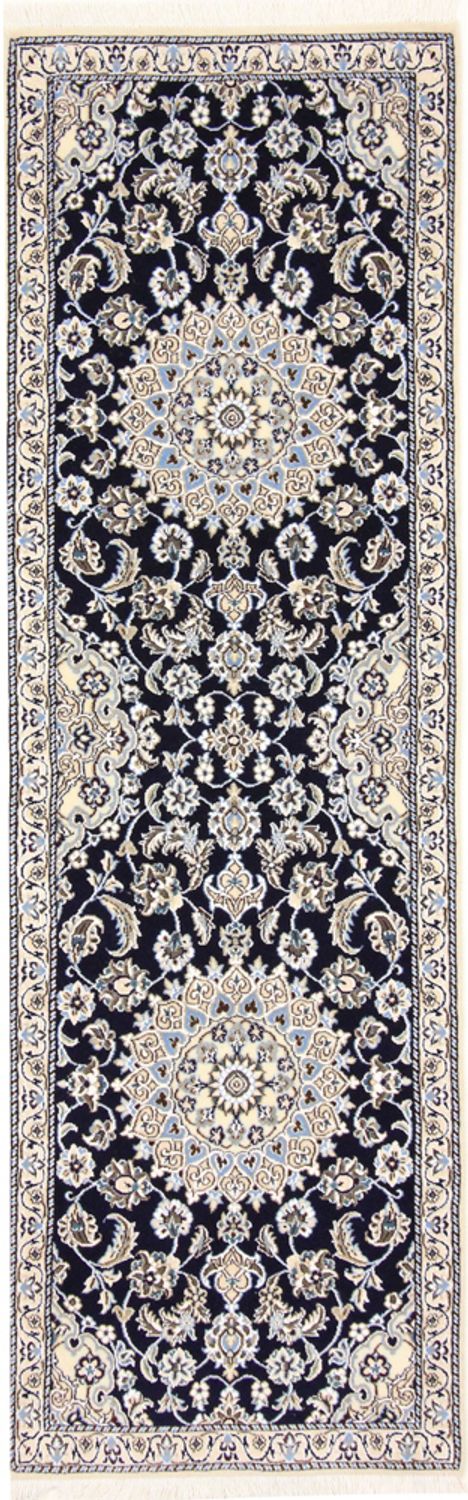 Läufer Perser - Nain - Royal - 196 x 61 cm - dunkelblau