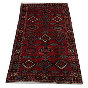 Belutsch Teppich 198 x 102 cm - dunkelrot